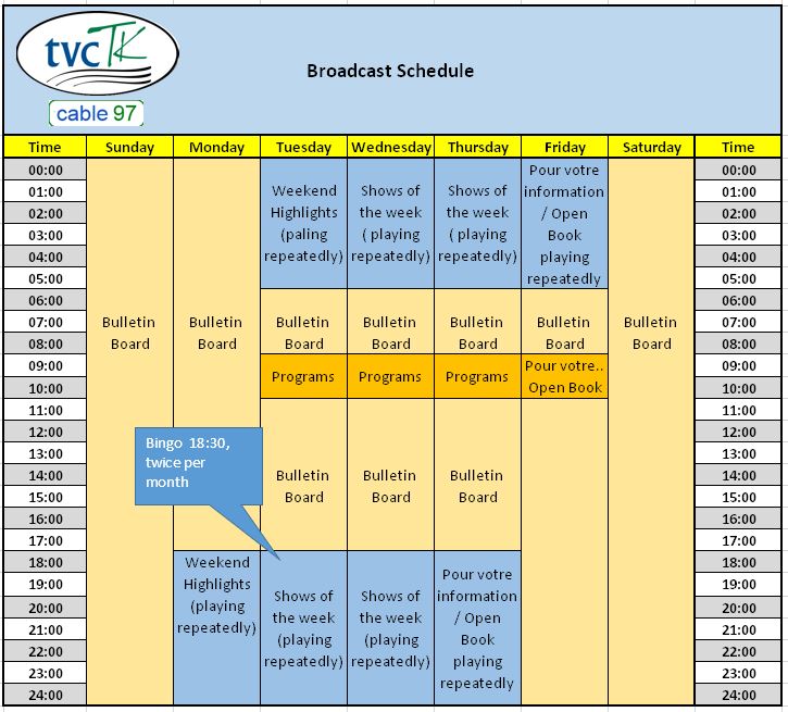 Schedule tvctk 2014 english